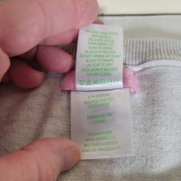 Lily Pulitzer 3/4 Sleeve Pullover Crochet Edge Tassel Oversize Sweater Size L - Picture 4 of 9